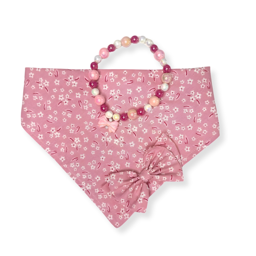 Pretty in Pink Set: Bandana & Beaded Necklace