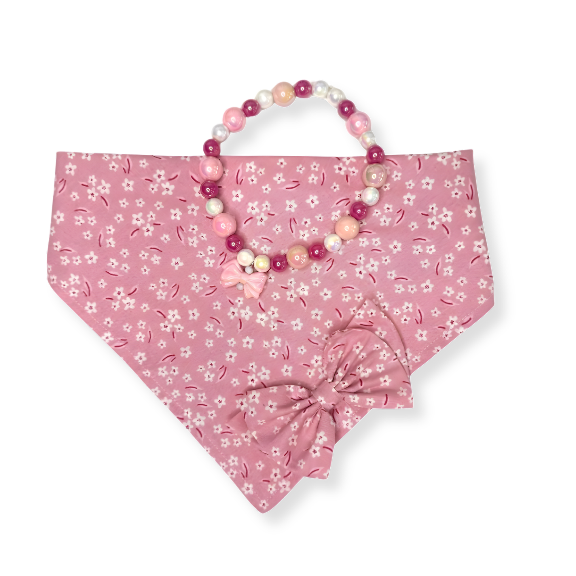 Pretty in Pink Set: Bandana & Beaded Necklace